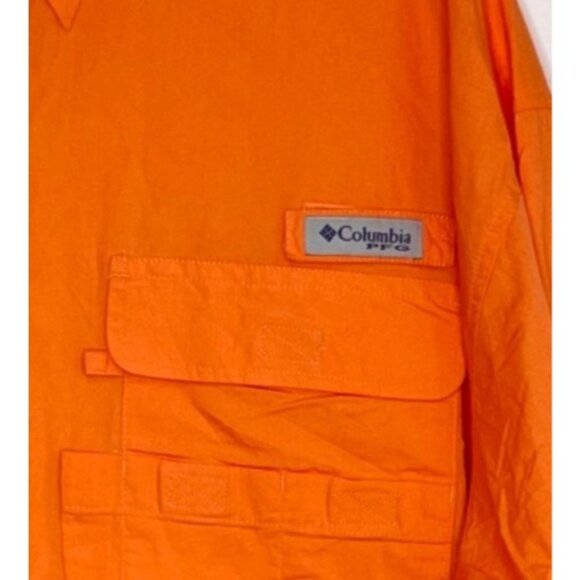 Columbia PFG Professional Fishing Gear LS Shirt Vented Quick Dry Men Size L Oran - Picture 4 of 15